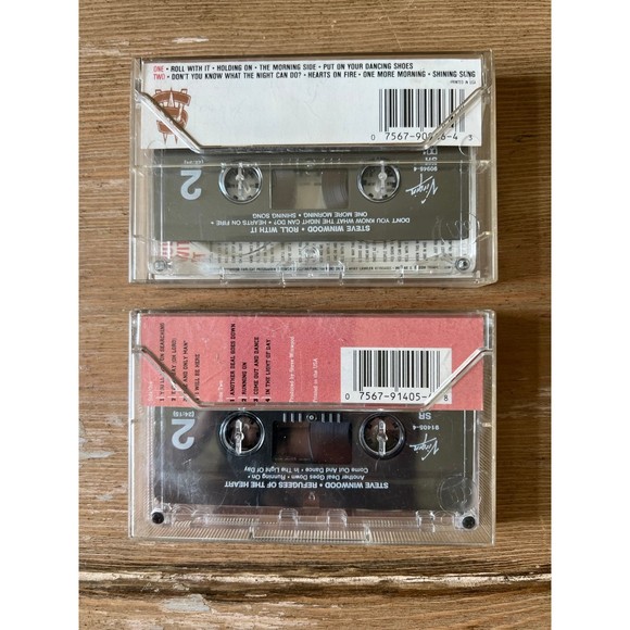 2 Vintage Steve Winwood Music Cassette Tapes Roll With It Refugees of the Heart - Picture 2 of 4